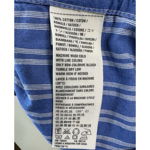 Hollister Men’s Surfer Cut Long Sleeve Striped Shirt S Button Front Y2K Beachy - Picture 8 of 10